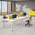 White 4 Person Office Cubicle Workstation Staff Open Workstation