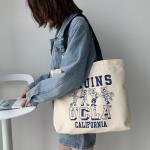 30x25x10cm Cotton Shopping Totes 360gsm 12OZ Silkscreen Tote Bags for sale