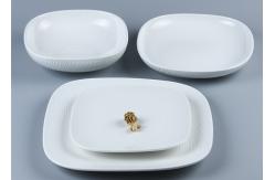 China CIQ Approved Odorless Western Square Plain White Dinner Set supplier