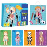 48pcs Educational Magnetic Human Body Jigsaw Puzzle Toys For 3 Year Old Toddler for sale