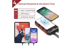 China ABS PC Outdoor Wireless 30000mAh Solar Power Bank With Solar Panel supplier