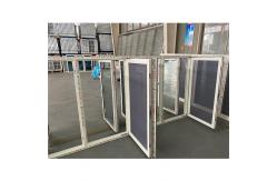 China PVC Triple Glazed French Casement Window Door Vinyl With Security Net supplier