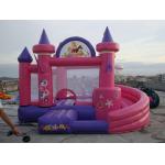 Pink Inflatable Amusement Park With Mini Princess Bouncer Castle With Slide for sale