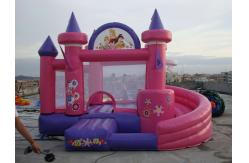 China Pink Inflatable Amusement Park With Mini Princess Bouncer Castle With Slide supplier