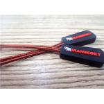 Custom Black Zipper Pull For Clothing With Double Color / Rubber Zipper Slider Puller for sale