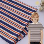 Support Customization And Wide Applicability 100% Cotton Double Yarn Striped Cotton Fabric For T-Shirt for sale