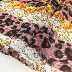 Woven Color Polyester Chiffon Printed Fabric Leopard For Dress for sale