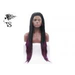 Black Ladies Synthetic Braided Wigs / Lace Front Twist Braids 28 Inch No Shedding