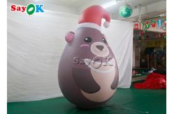China Custom Portable Pvc Sealed Gray Inflatable Teddy Bear With Xmas Hat Advertising supplier