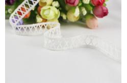 China White Narrow Water Soluble Polyester Flat Lace Trim With Simple X Design supplier