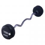 Round Rubber Dumbbell Set 10kg 20kg With Curl Bar Comfortable for sale