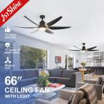 Modern Black Ceiling Fan With Light ABS Blade Energy Saving Low Noise for sale