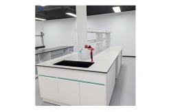 China Adjustable Shelves Lab Island Bench Epoxy Resin Top 2 Cabinets 4 Drawers supplier
