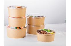 China Customized Round Kraft Paper Bowls With Lids , Environmentally - Friendly supplier