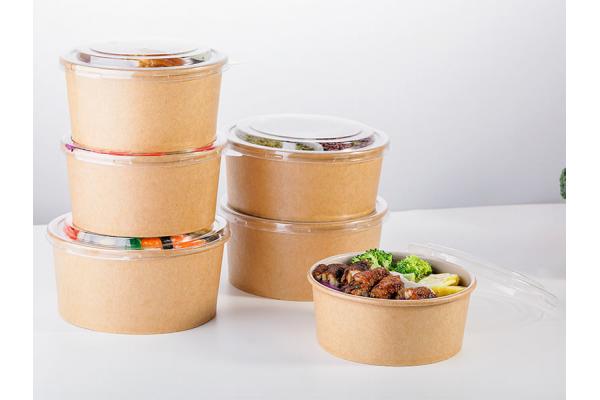 750 Ml Takeaway Disposable Paper Soup Bowls Double PE Coated Flexo Printing