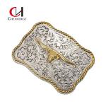 Thickness 3mm Antirust Western Belt Buckle , Lightweight Plate Style Belt Buckle for sale
