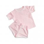 Little Girl Boy Basic White Trim T Shirt Set 100% Cotton Personalized Jersey Fabric Embroidery  Summer Shorts And T Shir for sale