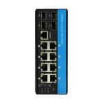 12 Port Industrial Gigibit Managed Fiber Switch DC9-52V Input With 4 SFP+8 RJ45 for sale