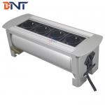 4*EU German power Flash Silver Desktop Mounted Power Extension Sockets for sale