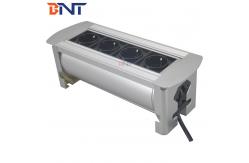 China 4*EU German power Flash Silver Desktop Mounted Power Extension Sockets supplier