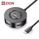 Type-C 2.0 Round 4-Port Hub Black Compact USB Type-C Hub for Expanding Connectivity for sale