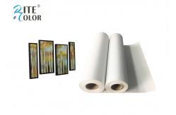 China Waterproof 280gsm Matte Polyester Canvas Rolls Single Side For Giclee Inkjet Printing supplier