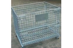 China Custom Stackable Wire Mesh Storage Bins , Welded Steel Mesh Storage Cages supplier