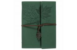 China 6 Ring Binding Travel Journal Notebook Maple Leaf Embossed Logo With Retro Pendent supplier