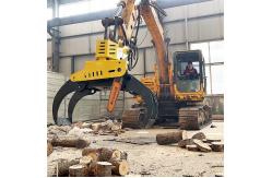 China 10 Ton Excavator Accessory Hydraulic Wood Cutter Machines With Tilting Grapple supplier