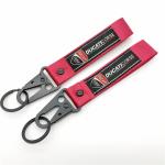 ​​Custom Ducati Corsa Keychain Strap - Vibrant Pink Fabric + Signature Shield Emblem - Track-Ready Style Statement​ for sale