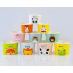 Biodegradable 280ml Ice Cream Paper Cup With Plastic Lids Logo Printing
