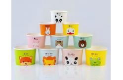 China Biodegradable 280ml Ice Cream Paper Cup With Plastic Lids Logo Printing supplier