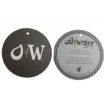 Custom Printed Round Cardstock Paper Tags Matt Lamination Emboss Gold Foil Logo for sale
