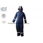 Anti Static Blue Insulated Fr Cotton Coveralls With Hood Winter 300gsm for sale