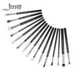 Jessup 15pcs Black/Silver Eyeshadow Eyebrow Shader Natural-synthetic Hair Makeup Brush Set T177 for sale