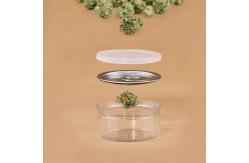 China Easy Open 100ml Clear Plastic Cylinder Weed Packaging Can supplier