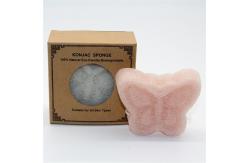 China Custom Soft Butterfly Shape Face Konjac Sponge For Makeup Remover supplier