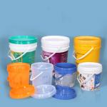 1L-50L Round Square Water Pail Empty Plastic Paint Bucket Container with Handle Lids for sale