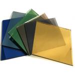 Blue Tinted Tempered Glass 10mm 12mm Coated With Yellow Brown Green for sale