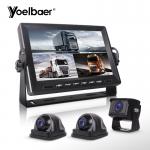 AHD Quad Split Monitor DVR Video Recording and AHD Rear Front Side Backup Reverse Cameras for Truck Bus RV Van Trailer for sale