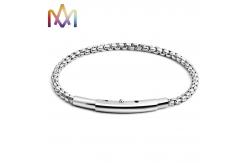 China Hypoallergenic SS316L Men Punk Bracelet With Handmade Cuff Chain supplier