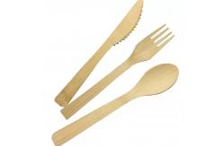 China 17CM Biodegradable Disposable Bamboo Fork Cutlery Take Out Napkin Kit supplier