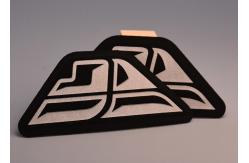 China Microfiber Embossed Reflective Logo Heat Transfer Labels For Garments supplier