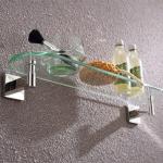 304 Stainless Steel Bathroom Accessories Shelves ODM Wall Mounted Glass Rack for sale