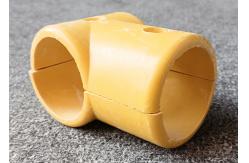 China FRP Fence Pipe Connector Elbow Base Three Way Yellow SMC Fittings supplier