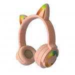 RGB Cute Cat Ears Noise Cancelling Bluetooth Headphones With Microphone Kid Stereo Music for sale