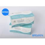 Eco Friendly Fliud Resistant Surgical Mouth Mask , CE 3 Ply Disposable Face Mask for sale