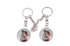 China Couples Keyrings Sublimation Love Keychain For Couples Romantic Key Chain supplier