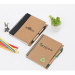 80sht Youfu Kraft Spiral Notebook A5 , 70gsm Mini Pocket Notebook With Pen for sale