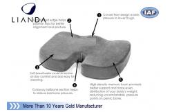 China Coccyx Orthopedic Comfort Memory Foam Seat Cushion with zippered cover supplier